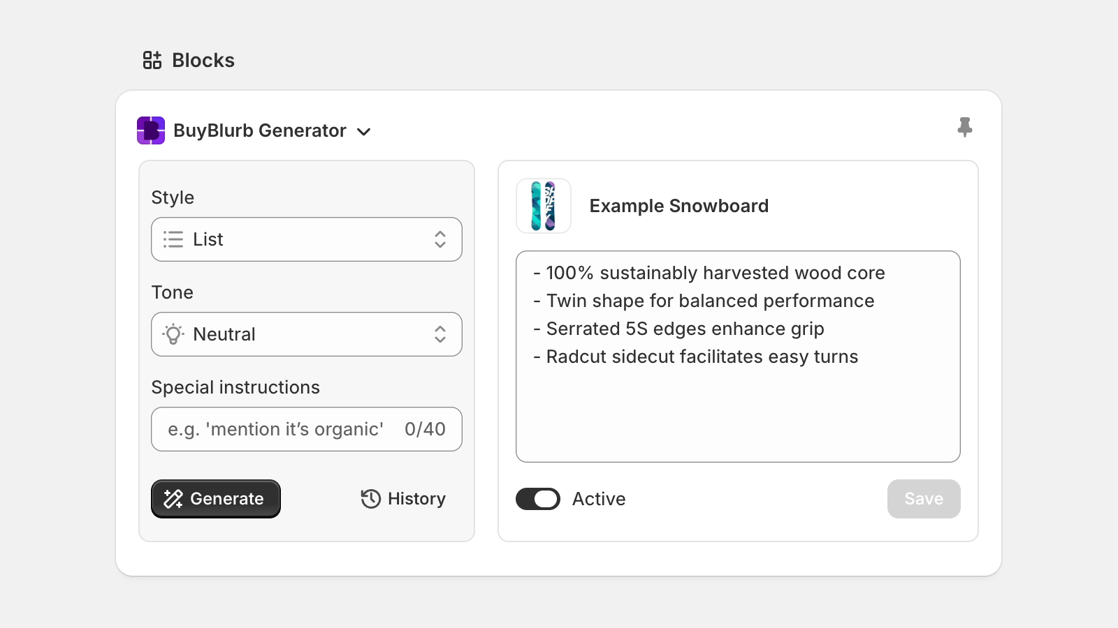 BuyBlurb admin block